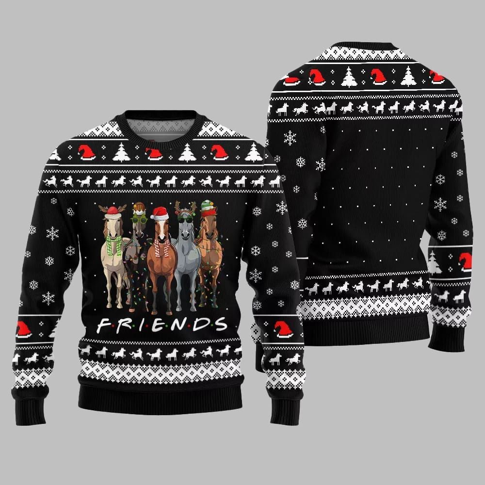 Horse Friends Funny Ugly Sweater Christmas 2026 - Moonbestprint