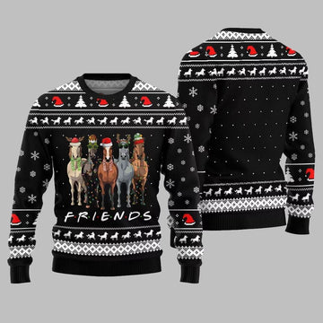 Horse Friends Funny Ugly Sweater Christmas 2026 - Moonbestprint