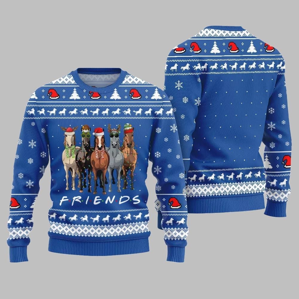 Horse Friends Funny Ugly Sweater Christmas 2026 - Moonbestprint