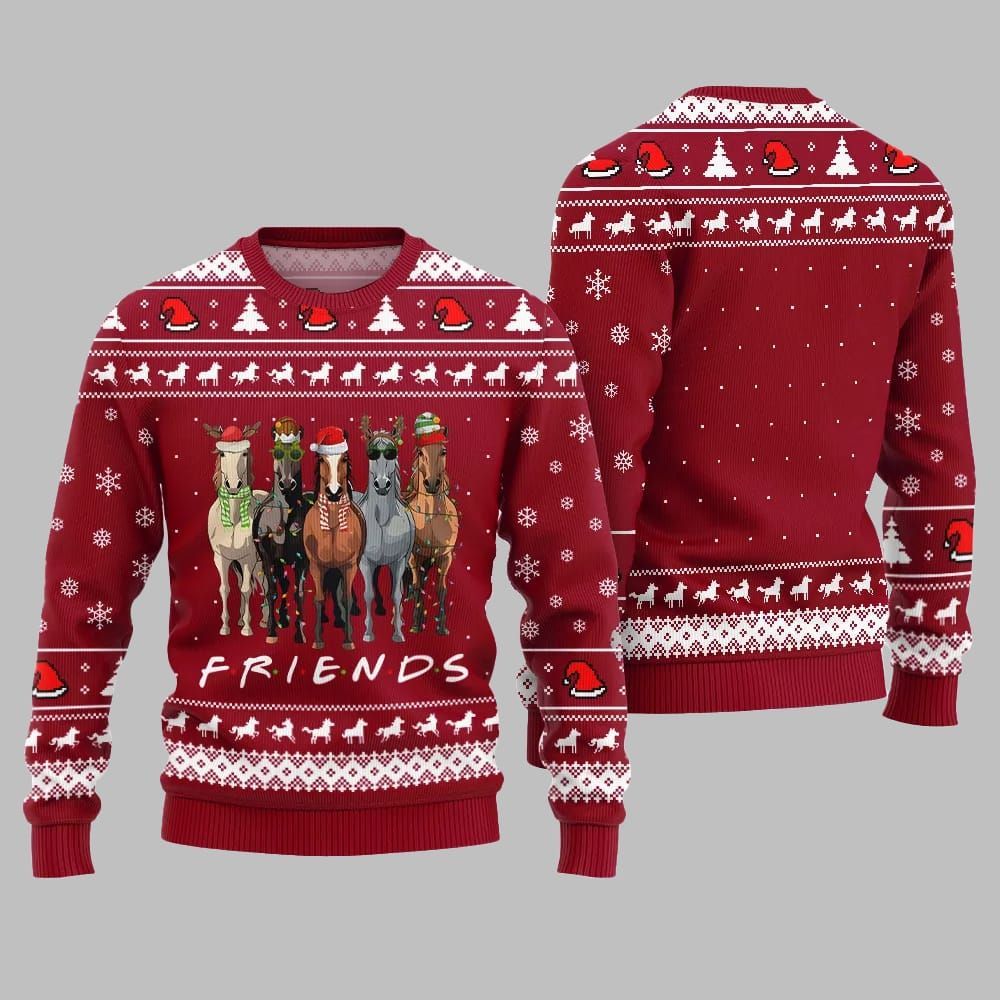 Horse Friends Funny Ugly Sweater Christmas 2026 - Moonbestprint