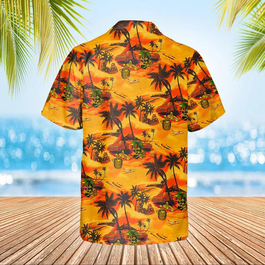 Hot Summer Beach Skull Hawaiian Shirt, Hawaiian Button Up Shirt, Tropical Shirts For Men Moonbestprint