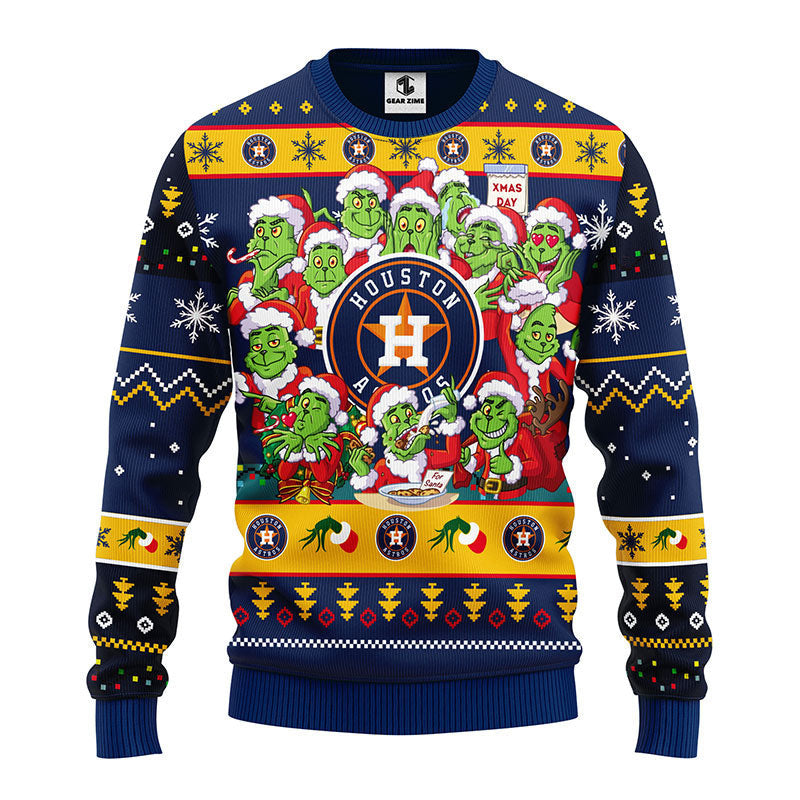 Houston Astros 12 Grinch Xmas Day Ugly Christmas Sweater, Grinch Xmas Sweater Moonbestprint