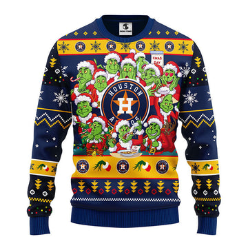 Houston Astros 12 Grinch Xmas Day Ugly Christmas Sweater, Grinch Xmas Sweater Moonbestprint
