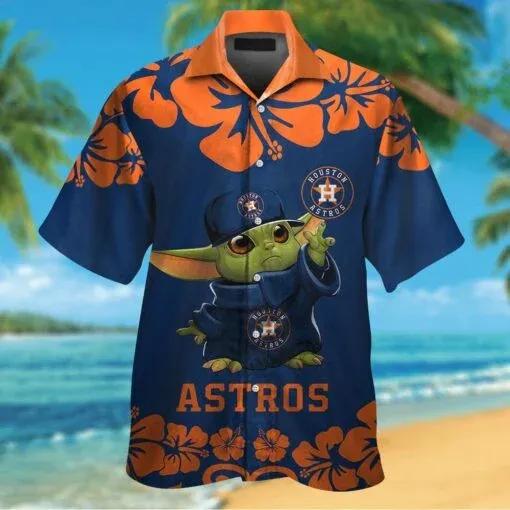 Houston Astros & Baby Yoda Hawaiian Shirt, MLB Hawaiian Shirt Moonbestprint