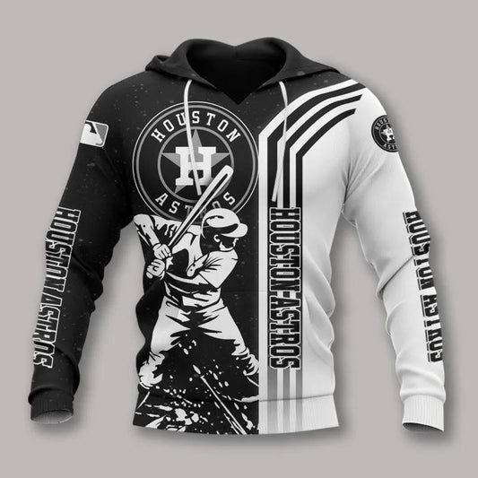Houston Astros Black And White All Over Print Hoodie 1, MLB Hoodie Moonbestprint