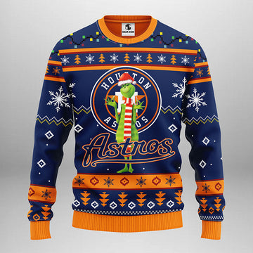 Houston Astros Funny Grinch Ugly Christmas Sweater, Grinch Xmas Sweater Moonbestprint