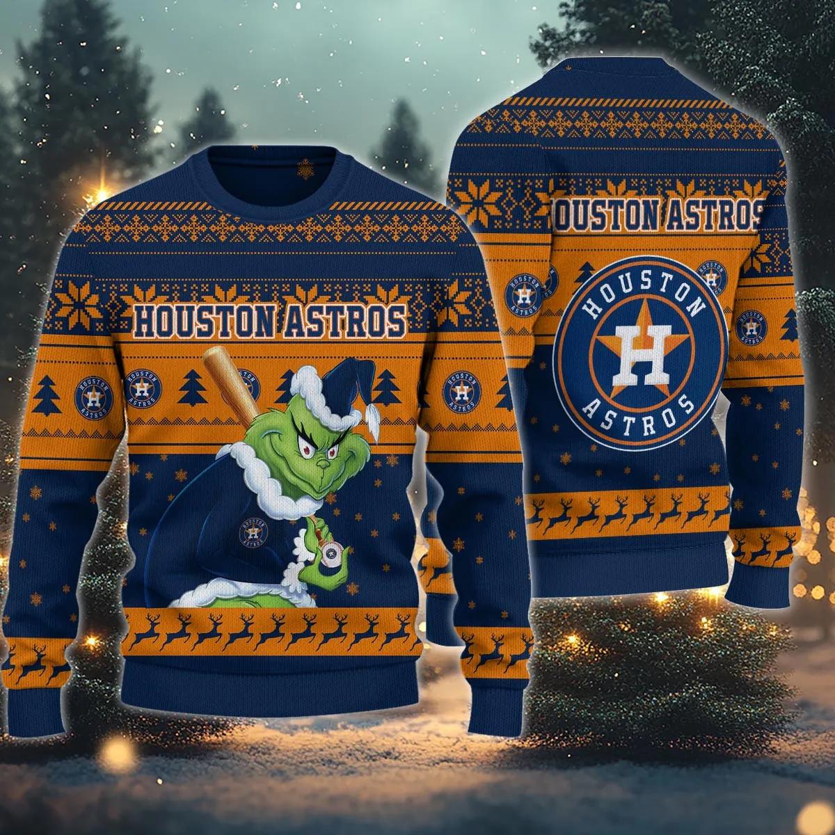 Houston Astros Grinch Stolen Ugly Christmas Sweater, MLB Christmas Sweater Moonbestprint