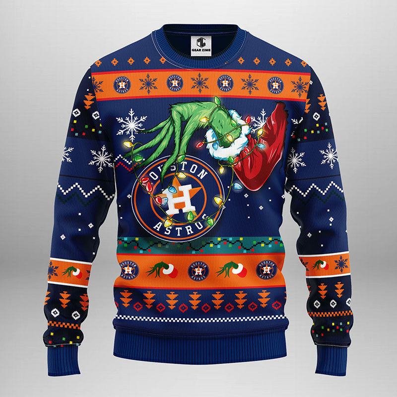 Houston Astros Grinch Ugly Christmas Sweater, Grinch Xmas Sweater Moonbestprint