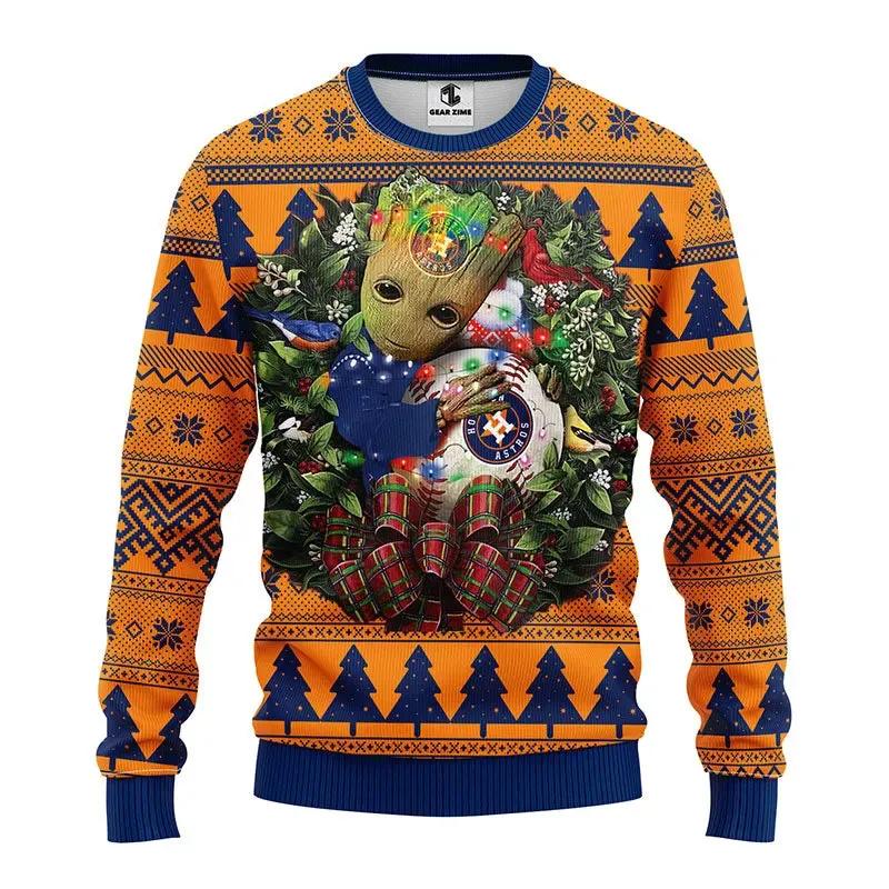 Houston Astros Groot Hug Ugly Christmas Sweater, MLB Christmas Sweater Moonbestprint