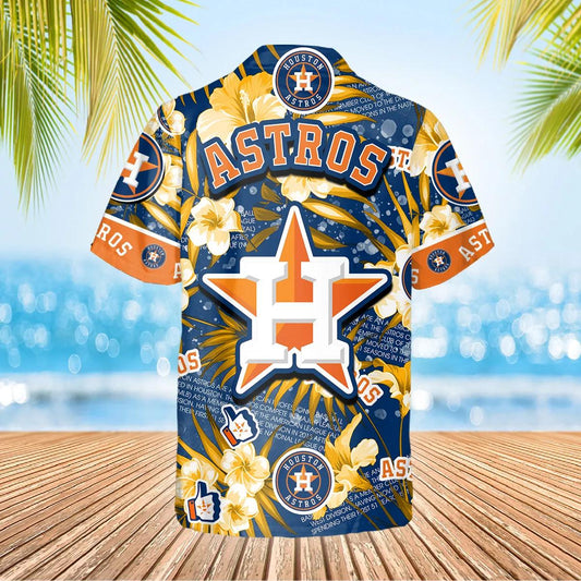 Houston Astros Hawaiian Shirt, MLB Hawaiian Shirt Gift For Fans Moonbestprint