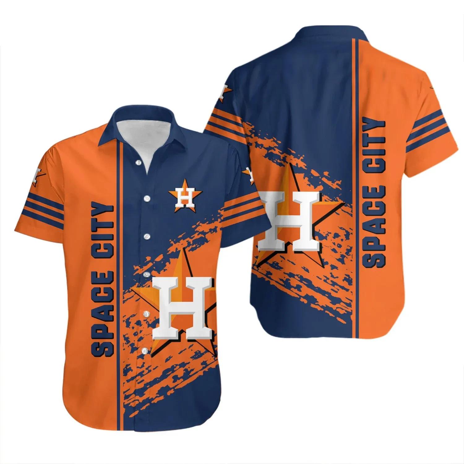 Houston Astros Hawaiian Shirt Quarter Style, MLB Hawaiian Shirt Moonbestprint