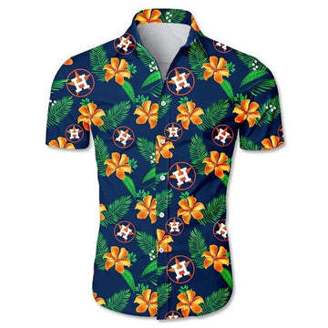 Houston Astros Hawaiian Shirt Tropical Flower Gift For Fans, MLB Hawaiian Shirt Moonbestprint