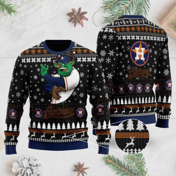 Houston Astros Mascot Ugly Christmas Sweater, MLB Christmas Sweater Moonbestprint