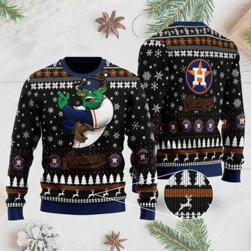 Houston Astros Mascot Ugly Christmas Sweater, MLB Christmas Sweater Moonbestprint