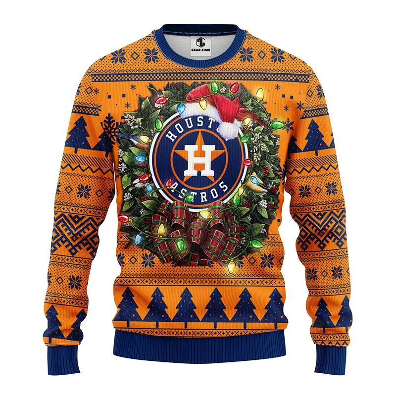 Houston Astros Santa Hat Ugly Sweater, MLB Christmas Sweater Moonbestprint