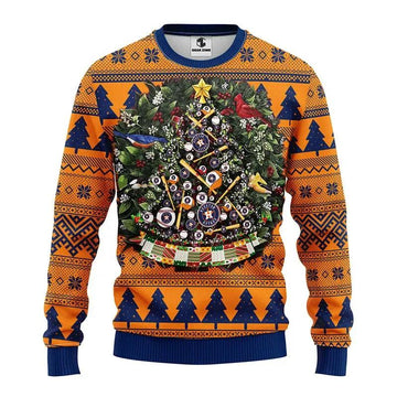 Houston Astros Tree Christmas Ugly Sweater, MLB Christmas Sweater Moonbestprint
