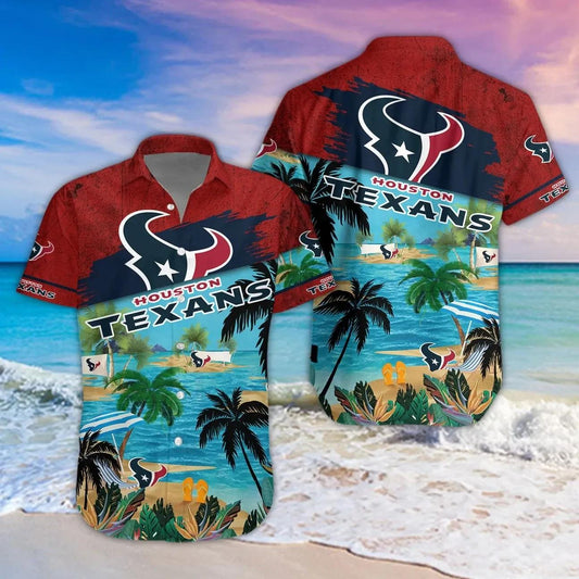 Houston Texans Aloha Shirt, NFL Hawaiian Shirt Moonbestprint