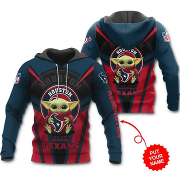 Houston Texans Baby Yoda Personalized 3D Hoodie, NFL Hoodie Moonbestprint