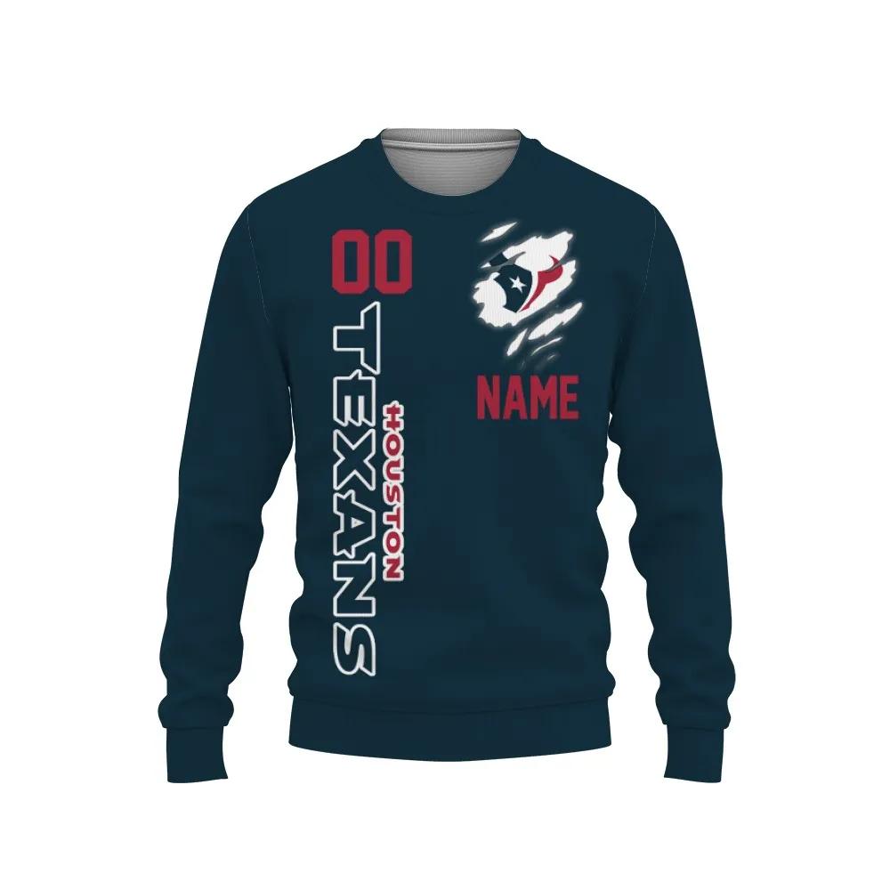 Houston Texans Custom Ugly Christmas Sweater, NFL Christmas Sweater Moonbestprint