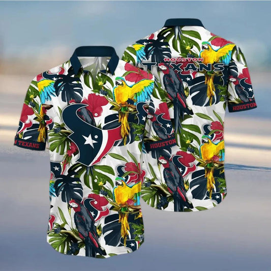 Houston Texans Floral Flower Hawaiian Shirt, NFL Hawaiian Shirt Moonbestprint