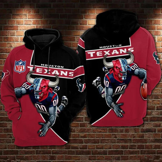 Houston Texans Football Big Buffalo 3D Hoodie, NFL Hoodie Moonbestprint