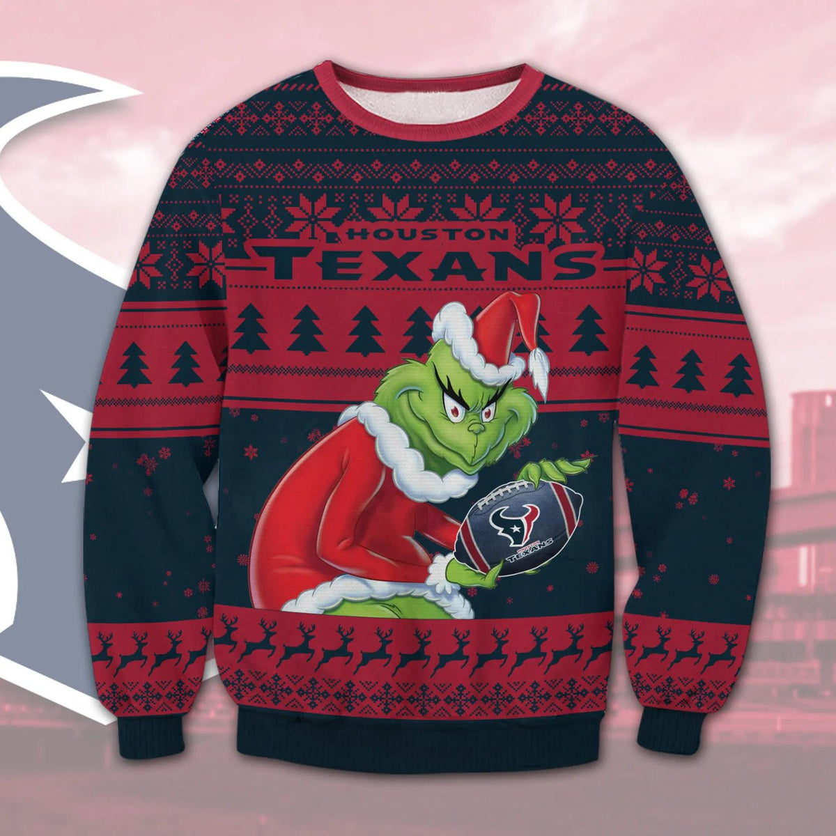 Houston Texans Grinch Stolen Ugly Christmas Sweater, NFL Christmas Sweater Moonbestprint