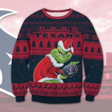 Houston Texans Grinch Stolen Ugly Christmas Sweater, NFL Christmas Sweater Moonbestprint