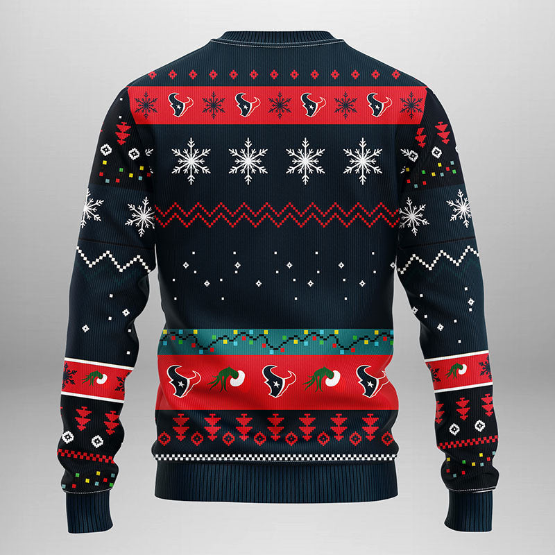 Houston Texans Grinch Ugly Christmas Sweater, Grinch Xmas Sweater Moonbestprint