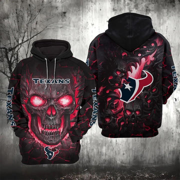 Houston Texans Lava Skull 3D Hoodie, NFL Hoodie Moonbestprint