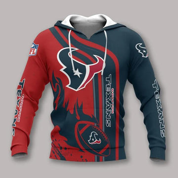 Houston Texans Logo All Over Print Hoodie, NFL Hoodie Moonbestprint