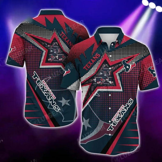 Houston Texans Nfl Football Beach Shirt For This Summer Graphic Print Hawaiian Shirt Big Fans, NFL Hawaiian Shirt Moonbestprint