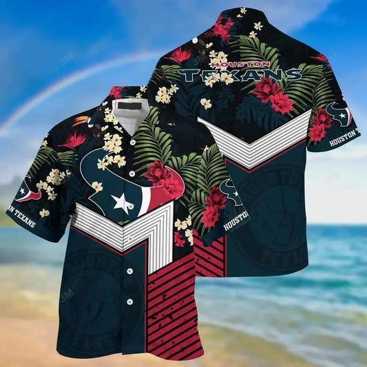 Houston Texans Nfl Football Beach Shirt – This Summer Hawaiian Sas For Big Fans, NFL Hawaiian Shirt Moonbestprint