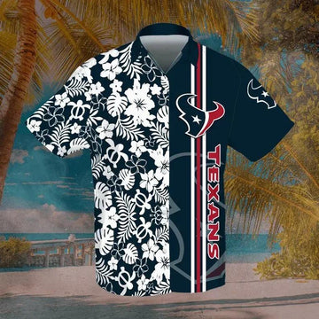 Houston Texans Nfl Football Sport Hawaiian Graphic Print Short Sleeve Hawaiian Shirt, NFL Hawaiian Shirt Moonbestprint