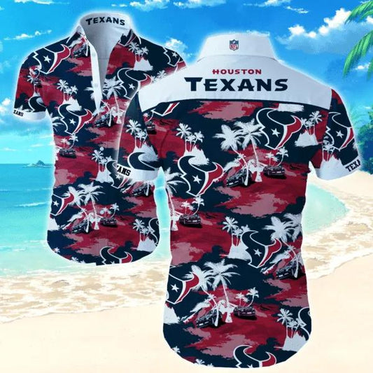 Houston Texans Nfl Hawaiian Graphic Print Short Sleeve Hawaiian Shirt 2, NFL Hawaiian Shirt Moonbestprint