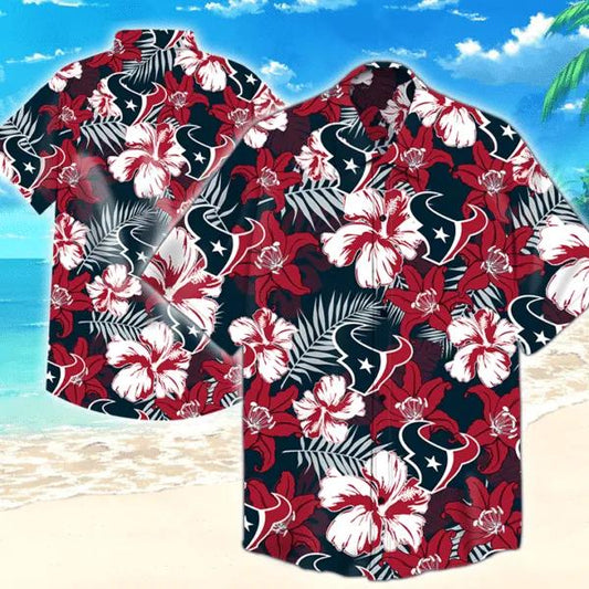 Houston Texans Nfl Hawaiian Graphic Print Short Sleeve Hawaiian Shirt 4, NFL Hawaiian Shirt Moonbestprint