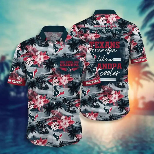 Houston Texans Nfl Hawaiian Sas For Grandparent New Trending Beach Shirt, NFL Hawaiian Shirt Moonbestprint