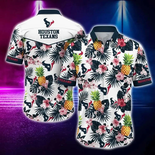 Houston Texans Nfl Hawaiian Sas Tropical Pattern Graphic Hawaii Shirt For Best Fan Ever, NFL Hawaiian Shirt Moonbestprint