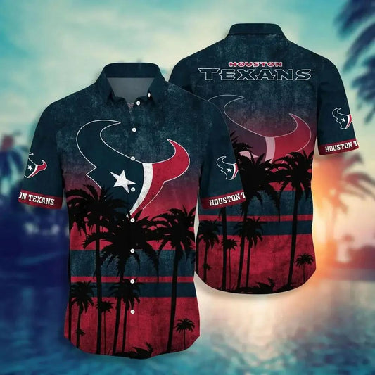 Houston Texans Nfl Hawaiian Sas Tropical Pattern Graphic New Collection Summer Gift For Fan Nfl, NFL Hawaiian Shirt Moonbestprint