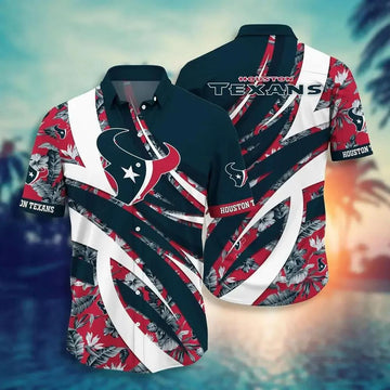 Houston Texans Nfl Hawaiian Sas Tropical Pattern New Trend Summer For Sports Football Fans, NFL Hawaiian Shirt Moonbestprint