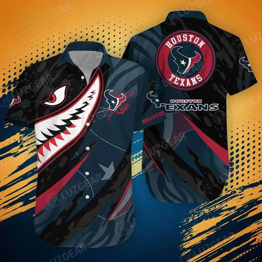 Houston Texans Nfl Hawaiian Shirt Graphic 3D Printed New Trends Summer For Fan Nfl, NFL Hawaiian Shirt Moonbestprint