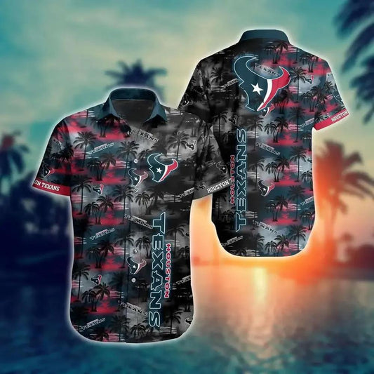 Houston Texans Nfl Hawaiian Shirt Tropical Pattern New Hot Trend Summer For Football Nfl Fans, NFL Hawaiian Shirt Moonbestprint