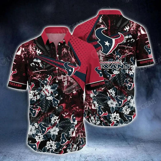 Houston Texans Nfl Hawaiian Shirt Tropical Pattern New Hot Trend Summer For Sports Fans Nfl, NFL Hawaiian Shirt Moonbestprint