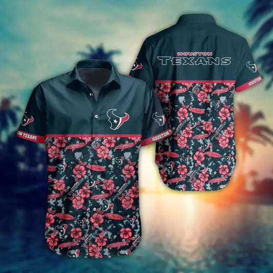 Houston Texans Nfl Style Trending Summer Hawaiian Shirt, NFL Hawaiian Shirt Moonbestprint
