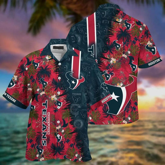 Houston Texans Nfl Team Football Beach Shirt Summer Button Down Hawaiian Sas Best Fan Ever, NFL Hawaiian Shirt Moonbestprint