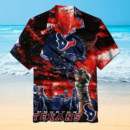 Houston Texans Revel Nfl Hawaiian Graphic Print Short Sleeve Hawaiian Shirt, NFL Hawaiian Shirt Moonbestprint