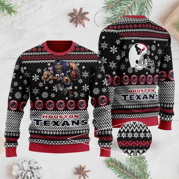 Houston Texans Ugly Christmas Sweater, NFL Christmas Sweater Moonbestprint