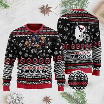 Houston Texans Ugly Christmas Sweater, NFL Christmas Sweater Moonbestprint