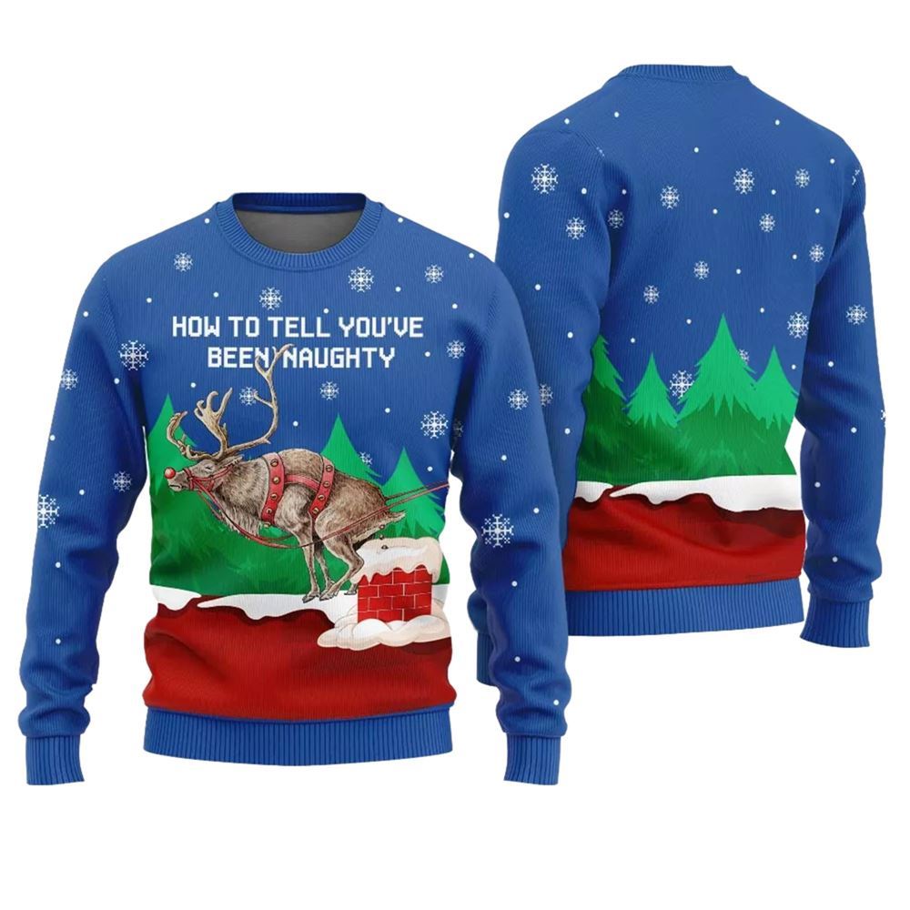 How to Tell You've Been Naughty Ugly Christmas Sweater - Moonbestprint
