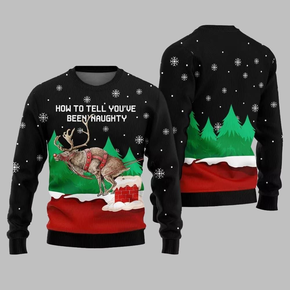 How to Tell You've Been Naughty Ugly Sweater Christmas 2026 - Moonbestprint