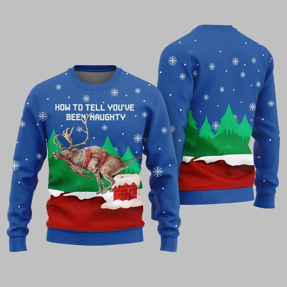 How to Tell You've Been Naughty Ugly Sweater Christmas 2026 - Moonbestprint